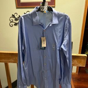 NWT Kenneth Cole Reaction Dress  Blue Button-Up Shirt Medium #235